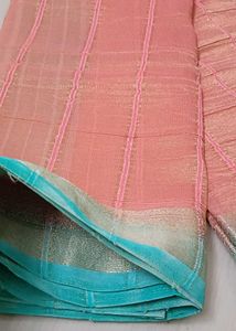 Elegant Pink &amp; Blue Saree