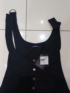 Black Knee Length Jumpsuit For Women.