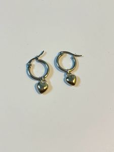 Heart Charm Hoop Earrings