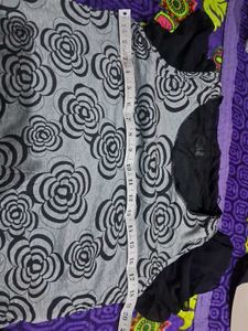 Floral Grey &amp; Black Top