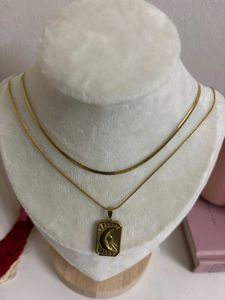 Double Layer Moon Necklace anti tarnish