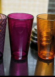 Set of 4 Colorful Crystal Glasses for Cocktails