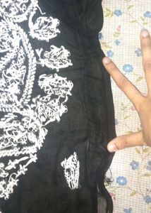 Black Chikankari Kurti With Mirror Work