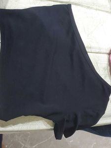 Black One-Shoulder Crop Top