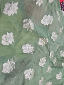 Green Ethnic  saree Georgette