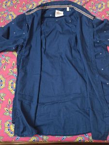 Blue Patterned Long Sleeve Shirt