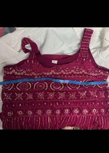 Magenta Embellished Kurta Set