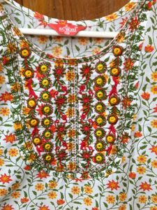 Brand New Floral Embroidered Kurti with Pant