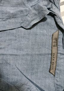 Zara Brand Beautiful Shirt Denim  Cotton