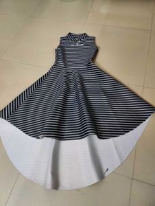 Striped High-Low Dress