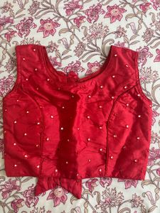 Red Embellished Blouse