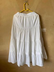 Tiered White Skirt