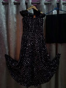 Elegant Black Sequin Party Dress