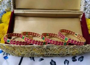 Unused Brand New Set of 4 22K gold Plated Bangles