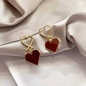 Red Heart Drop Earrings