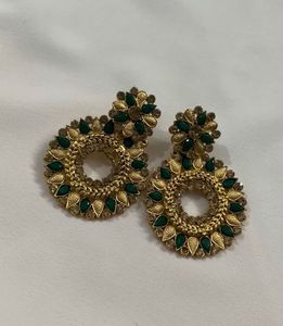 Green &amp; Gold Earrings