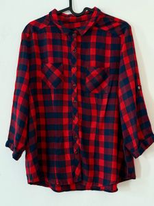 Red & Navy Plaid Shirt
