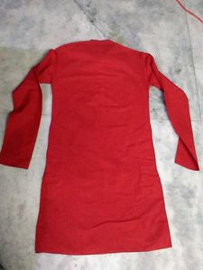 Men’s Solid Red Cotton Kurta