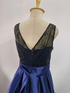 Navy Blue High Low Gown
