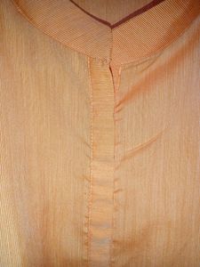 Libas Straight Orange and White Striped Kurta
