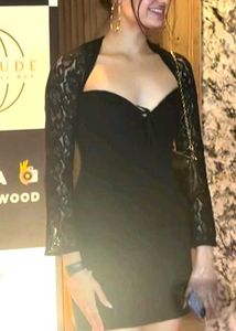 Black Lace Long Sleeve Dress