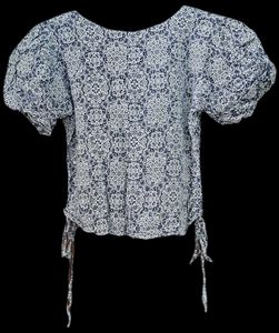 Blue And White Crop Top