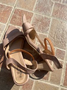 Elegant Nude Heeled Sandals