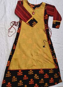 Black And Colorful Anarkali Dress