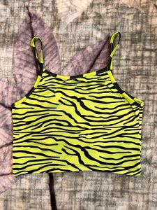 Zebra Print Crop Tank Top