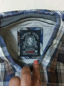 Blue Check Shirt 44 Size
