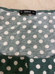 Green Polka Dot Long Sleeve Top