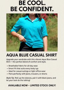 Aqua Blue Casual Shirt