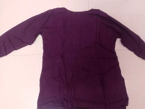 Purple Embroidered Kurta