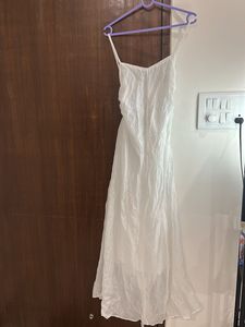 White Back Open & Tie Gown