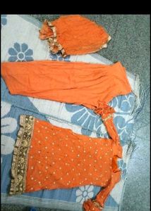 Orange Salwar Suit Set
