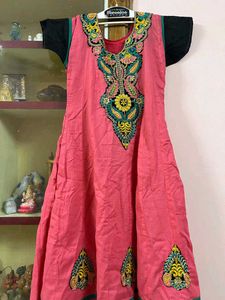 Pink Embroidered Anarkali Dress