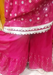 Pink Embroidered Anarkali frock.