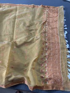 Yellow Mekhela Chador Including  Stitched Blouse
