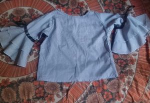 Striped Bell Sleeve Top