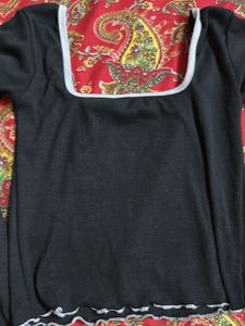 Square Neck Long Sleeve Top