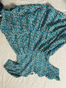 mini green and blue dress