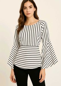 Striped Bell Sleeve Top