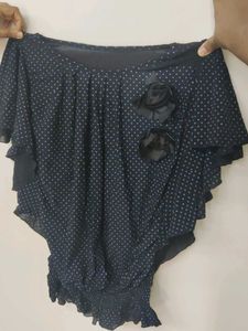 Polka Dot Blouse with Floral Detail