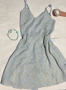 Spaghetti Strap Blue Dress
