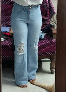 Stylish Ribbed Bootcut Jeans