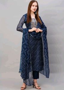 Elegant Navy Blue Kurta Set