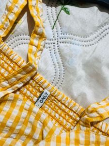 Yellow Gingham Crop Top