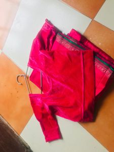 Simple Saree With Patticoat Blouse