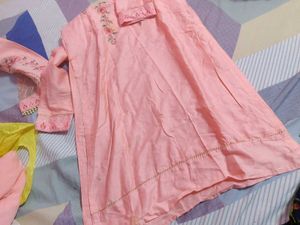 Embroidered Pink Kurta