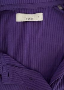 Spykar Women Purple Cotton Short Shirt , Size L